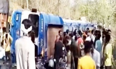 डीजल सप्लाई करने वाली टैंकर हादसे का हुई शिकार