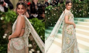 आलिया भट्ट ने मेट गाला में पहनीं सब्यसाची की डिजाइनर साड़ी