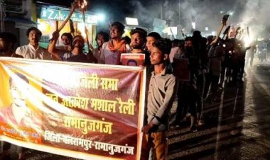 बजरंग दल और विहिप ने निकाली मशाल रैली