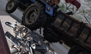 ट्रैक्टर व मोटरसाइकिल की टक्कर में दो किशोर की मौत