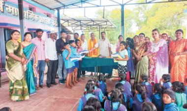 माध्यमिक व प्राथमिक शाला में प्रवेश उत्सव