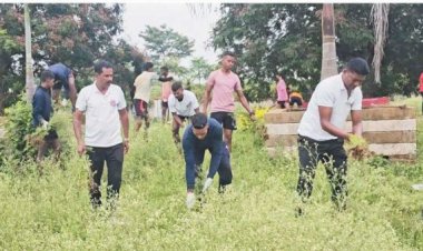 मुक्तिधाम में स्वच्छता अभियान