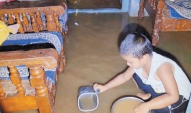 घरों में घुसा बारिश का पानी, प्रभावितों ने पालिका को ठहराया जिम्मेदार