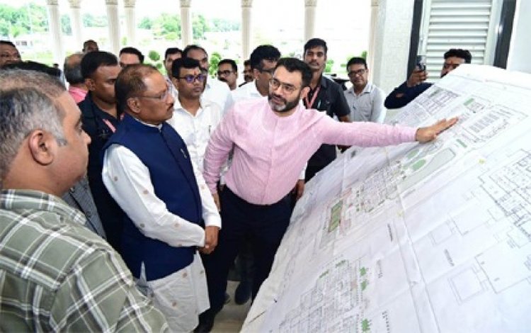 मुख्यमंत्री विष्णु देव साय ने नवा रायपुर में नवनिर्मित मुख्यमंत्री निवास का किया अवलोकन