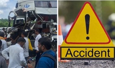 ओवरटेक के चक्‍कर में बस ने ट्रक को मारी टक्कर, चार यात्री गंभीर रूप से घायल