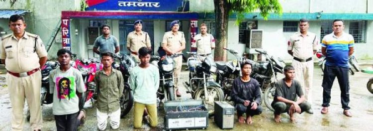 बाईक चोरों का गिरोह पकड़ाया, 6 बंदी