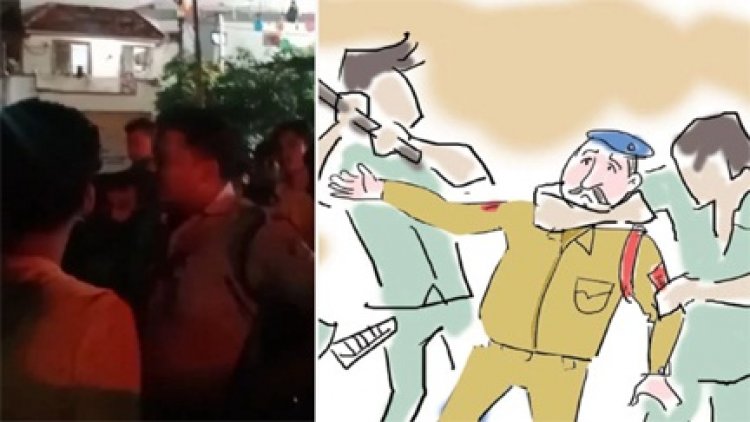 डीजे बंद कराने पहुंचे पुलिसकर्मियों की पिटाई, 10 युवक पुलिस की हिरासत में
