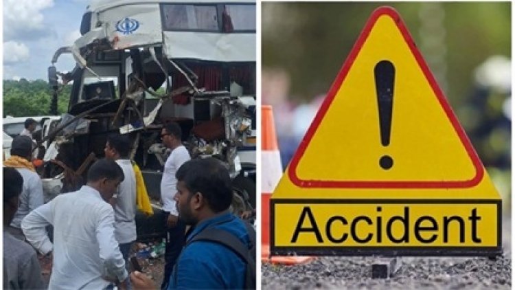 ओवरटेक के चक्‍कर में बस ने ट्रक को मारी टक्कर, चार यात्री गंभीर रूप से घायल