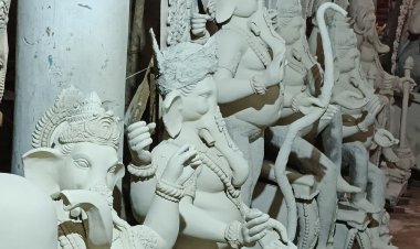 7 सितंबर से शुरू होगा गणेशोत्सव:पांच से लेकर 14 फीट की प्रतिमाएं को रूप दे रहे लोकल और बंगाल के कलाकार