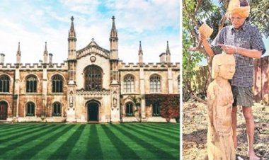 इंग्लैंड के कैंब्रिज म्यूजियम में लगाई गई इनकी बनाई काष्ठ कलाकृति