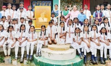 स्कूली बच्चों ने श्रमदान कर दिया स्वच्छता ही सेवा का संदेश