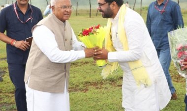 छिंदवाड़ा पहुंचे राज्यपाल:कलेक्टर एसपी के साथ छिंदी में सांसद विवेक बंटी साहू ने की अगवानी