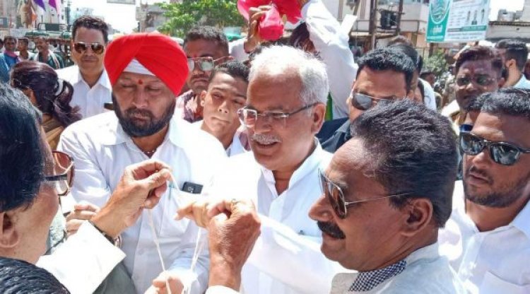 शहर कांग्रेस ने किया पूर्व सीएम बघेल का स्वागत