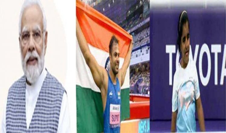 मोदी ने सुमित और निथ्या को पदक जीतने पर बधाई दी