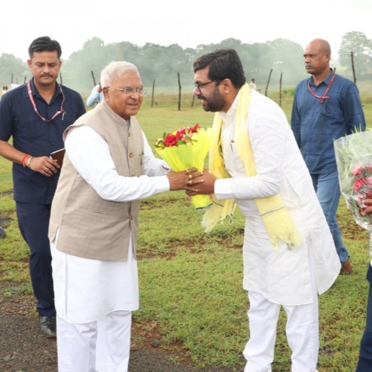 छिंदवाड़ा पहुंचे राज्यपाल:कलेक्टर एसपी के साथ छिंदी में सांसद विवेक बंटी साहू ने की अगवानी