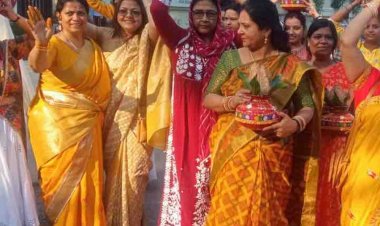 नवरात्रि में गणपति होम:इंदौर में आर्ट ऑफ लिविंग का 3 दिवसीय कार्यक्रम, चंडी कलश स्थापना से पूर्व निकाली कलश यात्रा