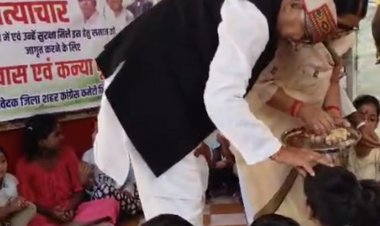 कांग्रेस ने उपवास के साथ किया कन्या पूजन:शहर अध्यक्ष बोले: बालिकाओं पर हो रहे अत्याचार को रोकने में विफल रही बीजेपी सरकार