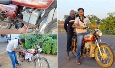 पुरानी पेट्रोल बाइक को इलेक्ट्रिक में बदला