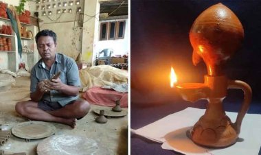 छत्तीसगढ़-कोंडागांव के कुम्हार अशोक चक्रधारी ने बनाया 24 घंटे जलने वाला दीया, देशभर से आ रहे ऑर्डर