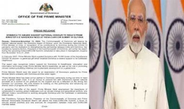 डोमिनिका मोदी को सर्वोच्च राष्ट्रीय सम्मान ‘डोमिनिका अवार्ड ऑफ ऑनर’ प्रदान करेगा