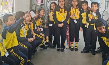 सेज इंटरनेशनल स्कूल के छात्रों का शैक्षणिक भ्रमण:अयोध्या नगर ब्रांच के छात्रों ने मेट्रो ट्रेन की संचालन तकनीक को समझा