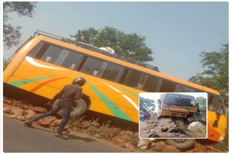 गंभीर दुर्घटना घटने से बाल बाल बची सवारी