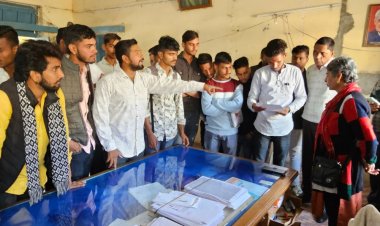 कॉलेज के वॉटर टैंक में मिली मरी छिपकली:ABVP ने मेन गेट पर ताला लगाकर किया प्रदर्शन