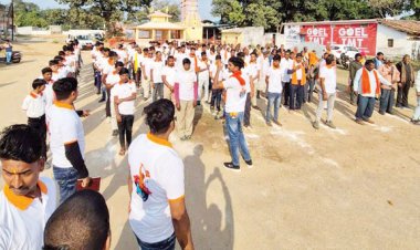 विहिप बजरंग दल का शौर्य संचलन