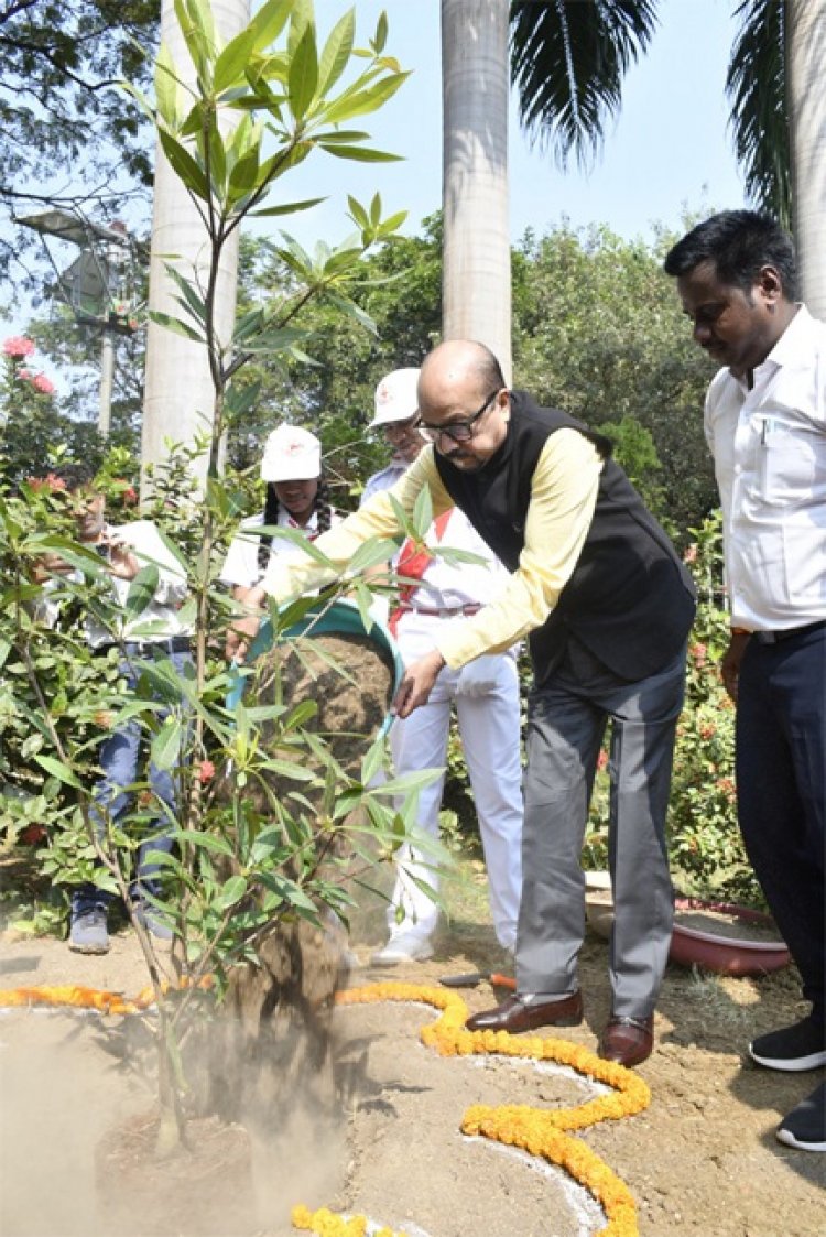 एक पेड़ मां के नाम पर राज्यपाल डेका ने रूद्राक्ष पौधा रोपण किया