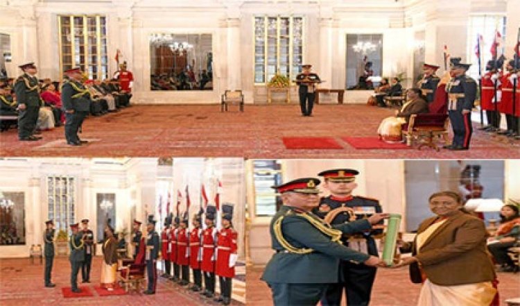 मुर्मु ने नेपाली सेना प्रमुख को भारतीय सेना के जनरल का मानद रैंक प्रदान किया