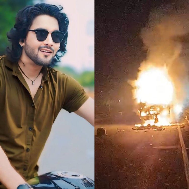 रेसिंग बाइक और कंटेनर की भिड़ंत, दोनों में भड़की आग:एक युवक की मौत, मुंबई में करता था मॉडलिंग; दूसरा गंभीर