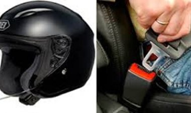 वाहन चालन के समय हेलमेट और सीटबेल्ट का उपयोग