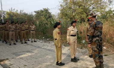 एमवीएम कॉलेज भोपाल में एनसीसी कैडेट्स का जोश और जुनून:400 छात्रों की दो दिवसीय 'ए' सर्टिफिकेट परीक्षा शुरू