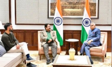 उपराष्ट्रपति धनखड़ से मिले बीसीसीआई अधिकारी राजीव शुक्ला और विराट कोहली