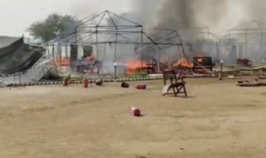 महाकुंभ मेला क्षेत्र के सेक्टर-22 में लगी आग, दमकल ने पाया काबू