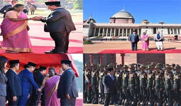 इंडोनेशियाई राष्ट्रपति का राष्ट्रपति भवन में पारंपरिक स्वागत