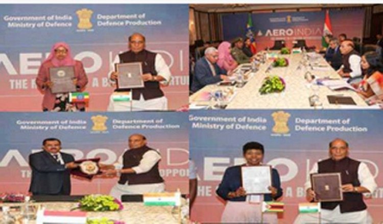 राजनाथ ने जिम्बाब्वे, यमन , इथियोपिया और गाम्बिया के रक्षा मंत्रियों के साथ द्विपक्षीय वार्ता की