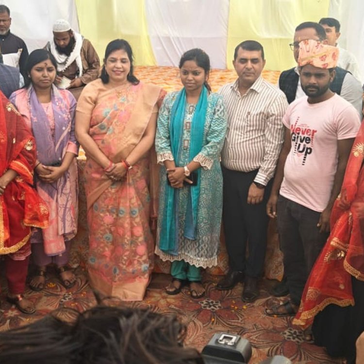 बहराइच में 90 जोड़ों का एक साथ विवाह:7 निकाह भी कराए गए, जरूरत का सामान और आशीर्वाद देकर किया विदा