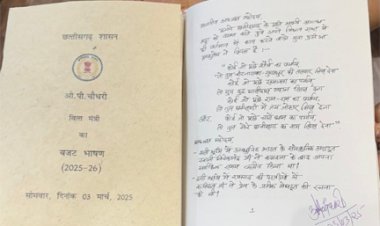छत्तीसगढ़ में पहली बार हस्तलिखित बजट पेश, वित्त मंत्री ओपी चौधरी ने किए हस्ताक्षर