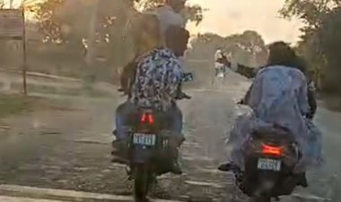 हरदोई में चलती बाइक पर स्टंटबाजी, VIDEO:सीतापुर रोड पर युवक ने स्टंट करते हुए बनाई रील, पुलिस की सख्ती बेअसर