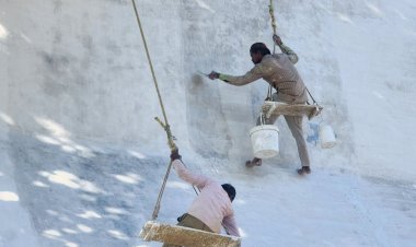 संभल जामा मस्जिद की रंगाई-पुताई का पांचवा दिन:80-85 प्रतिशत पूरा हुआ काम, मुख्य द्वार-गुमब्द पर नहीं होगा पेंट; सदर बोले: हजारों सालों से हरा रंग