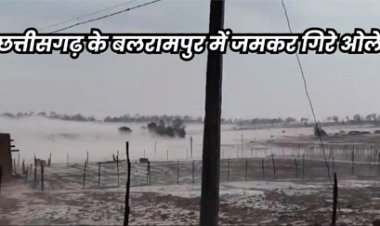 छत्तीसगढ़ के बलरामपुर में गिरे ओले,आसमानी बिजली गिरने से एक की मौत
