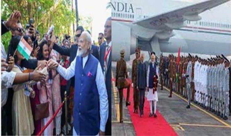मोदी का मॉरीशस पहुंचने पर भावपूर्ण स्वागत किया गया