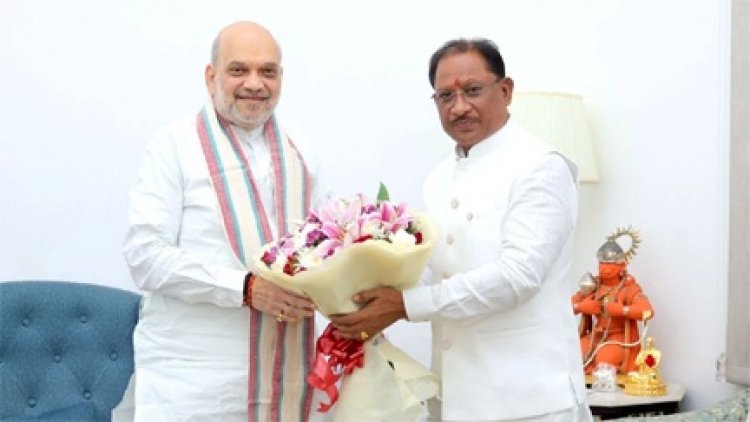 मुख्यमंत्री विष्णुदेव साय की केंद्रीय गृह मंत्री अमित शाह से मुलाकात