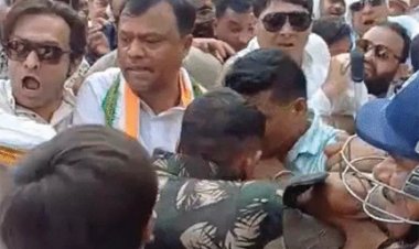 CM हाउस का घेराव...बैज-पुलिस के बीच धक्कामुक्की