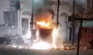 बुरहानपुर में डीपी में लगी आग:स्थानीय लोगों ने मिट्टी डालकर पाया काबू, 6 महीने से आ रही थी समस्या