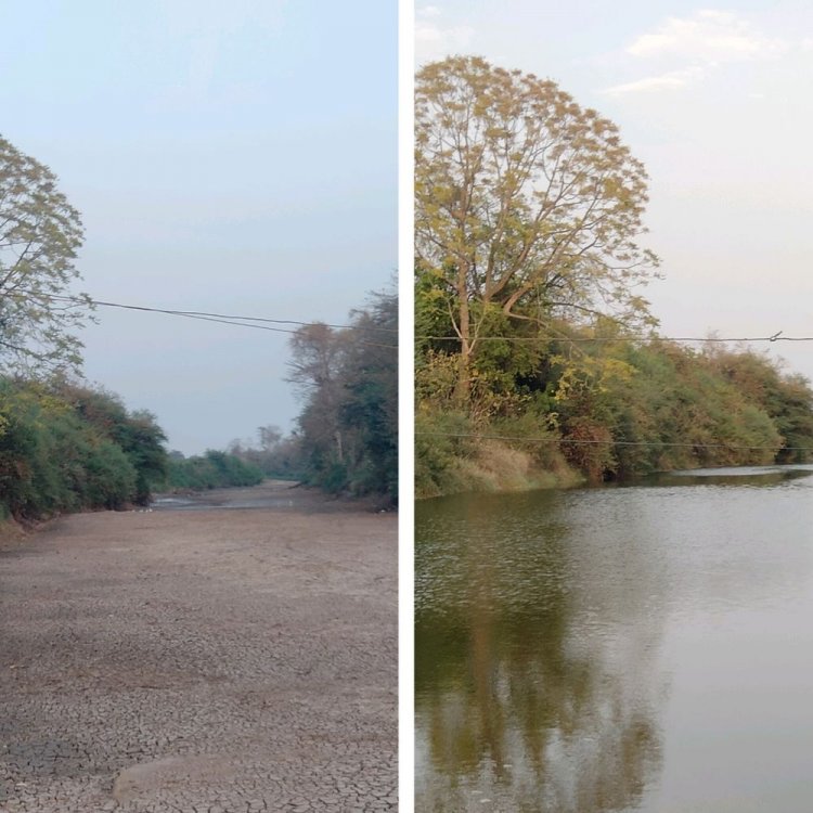 तवा डैम से मिला अजनाल नदी को जल:नहर का पानी आने से हुई लबालब, शहर के 15 वार्डों में जल संकट होगा दूर