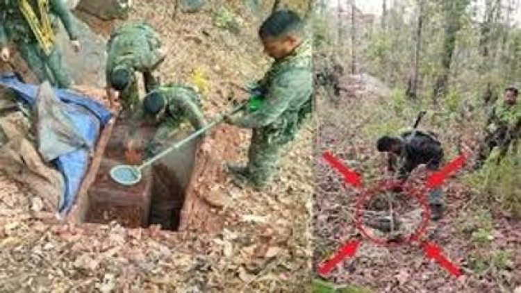 बीजापुर में मिला माओवादियों का बंकर, यहीं बनाते थे हथियार...