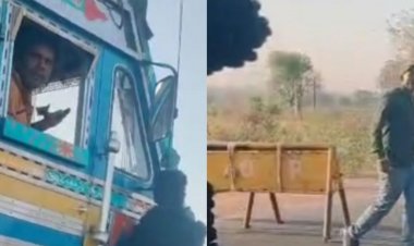 शिवपुरी में ट्रक चालकों से अवैध वसूली का VIDEO:ड्राइवर बोले- पुलिस से हो सकता है संबंध; TI ने आरोपों को नकारा