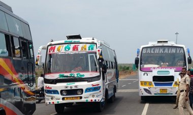 रायसेन में यातायात विभाग की कार्रवाई:150 बसों की जांच में एक लाख का जुर्माना; सुरक्षा उपकरणों की मिली कमी